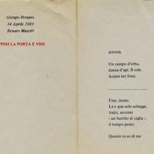 Spinsi la porta e vidi